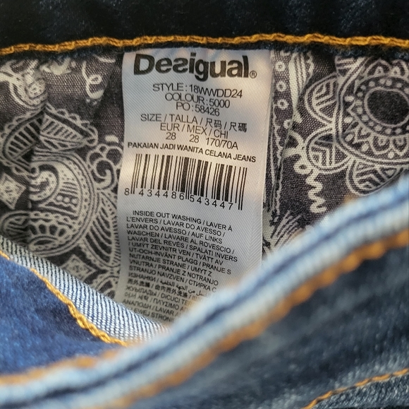 224. Desigual Embellished Denim Jeans Size 28 - Picture 8 of 8